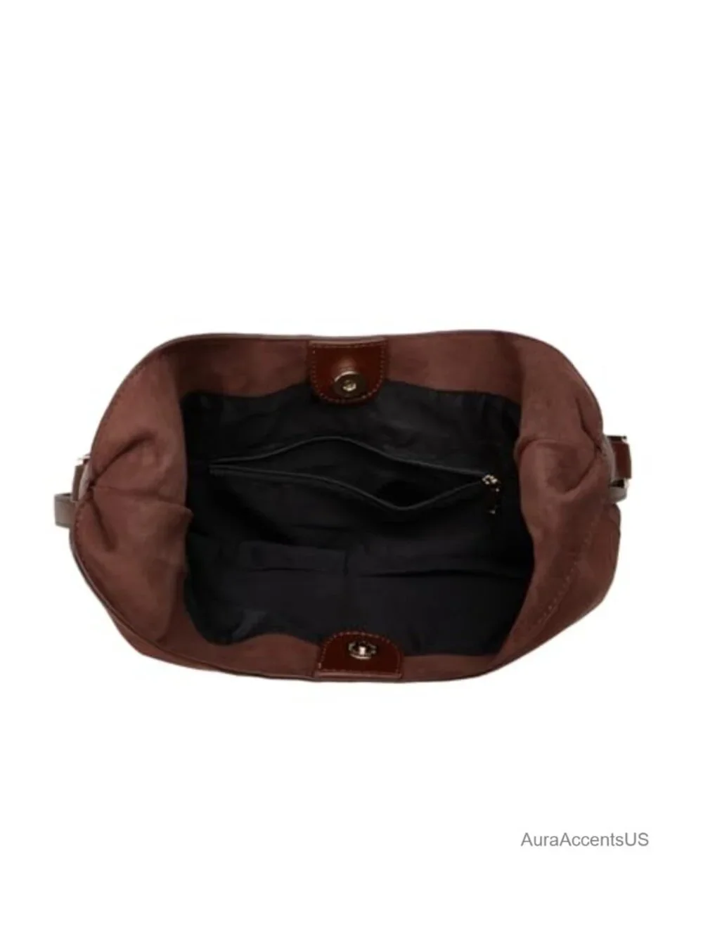 Faux Suede Tote Bag Slouchy Hobo Shoulder Purse for Women Adjustable Strap
